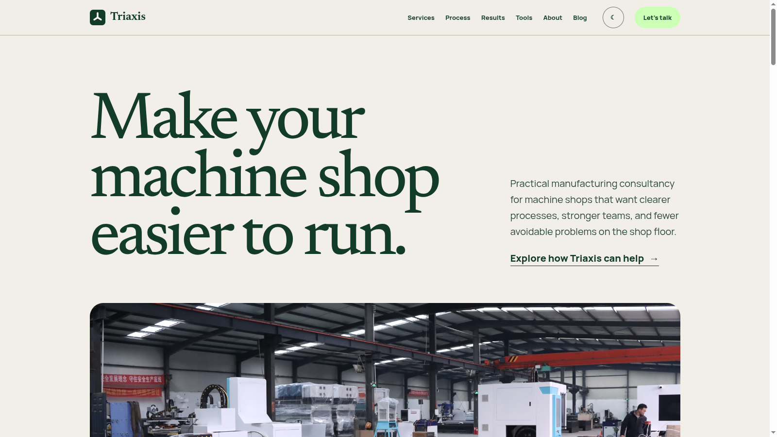 Triaxis business website homepage